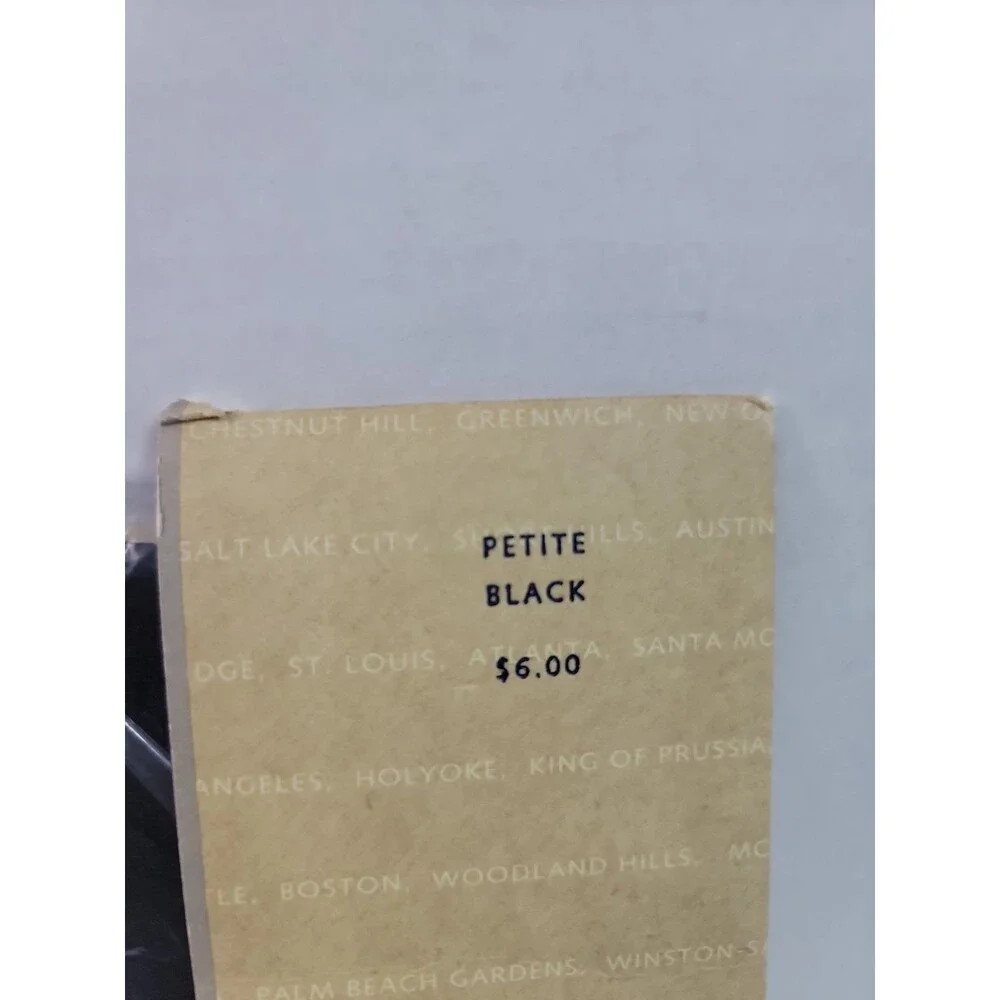 Vintage Ann Taylor Sheer Control Top Pantyhose Black Petite Lycra NOS USA